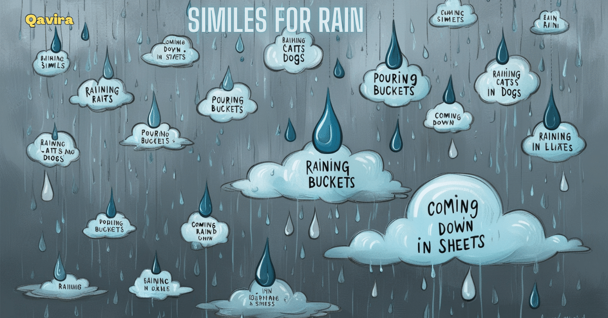 similes for rain